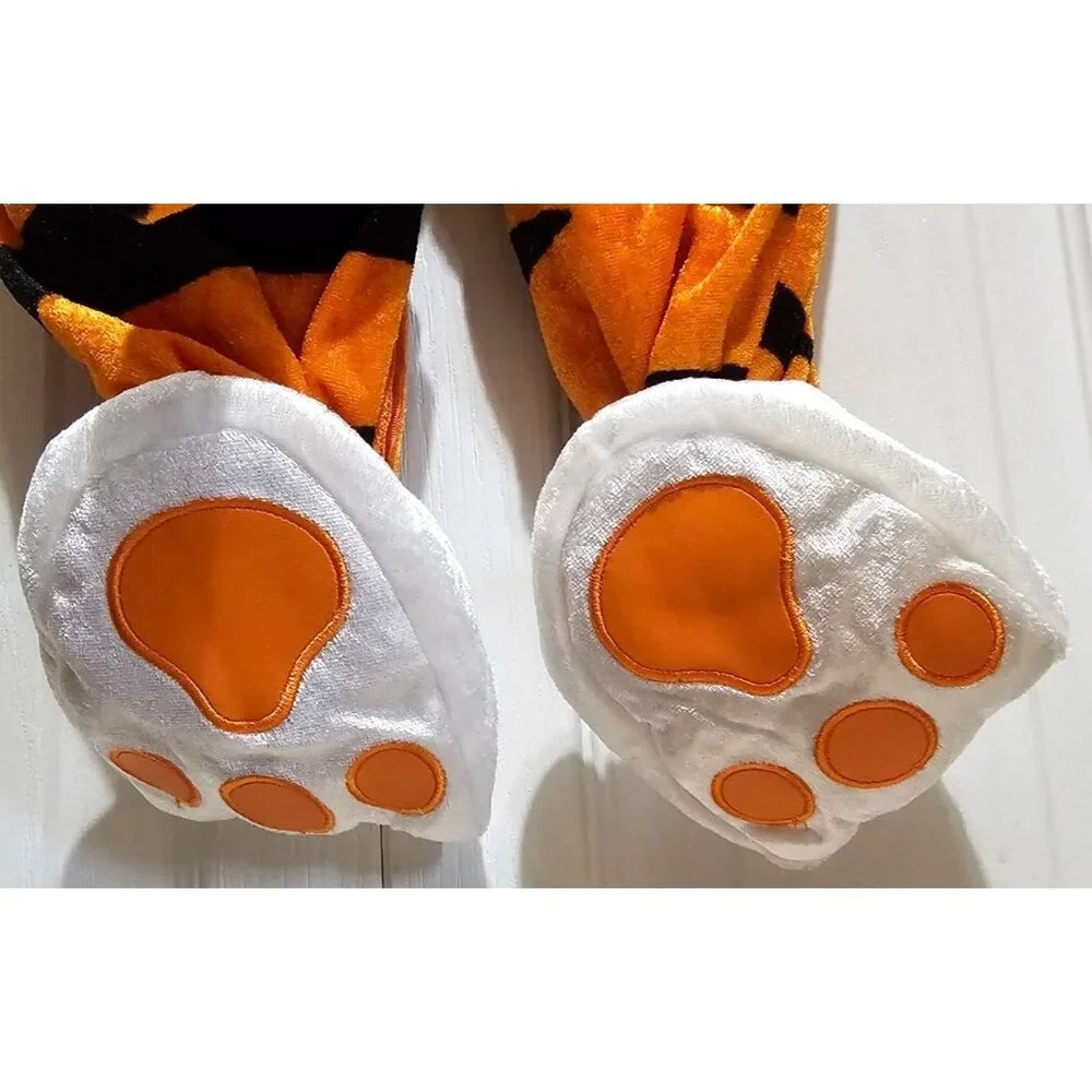 Tiny Tiger Baby Costume 6-12 Months Halloween Safari Jungle Animal Booties Hood